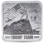 Trump Train ~ 1 Oz .999 Fine Silver Square 2024 Silver Bar BU Coin MAGA 45 / 47