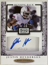 Justin Henderson 2021 Sage Premier Draft Black Auto RC Louisiana Tech Bulldogs