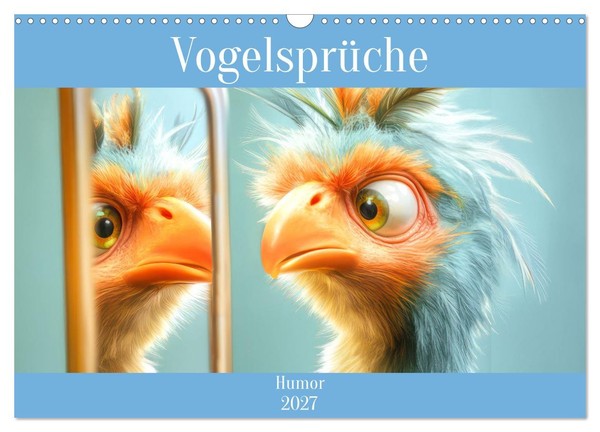 "Calendar 2027 · US Version · Bird Sayings - Humor (Wall Calendar 2027 17\" × 12\""-image