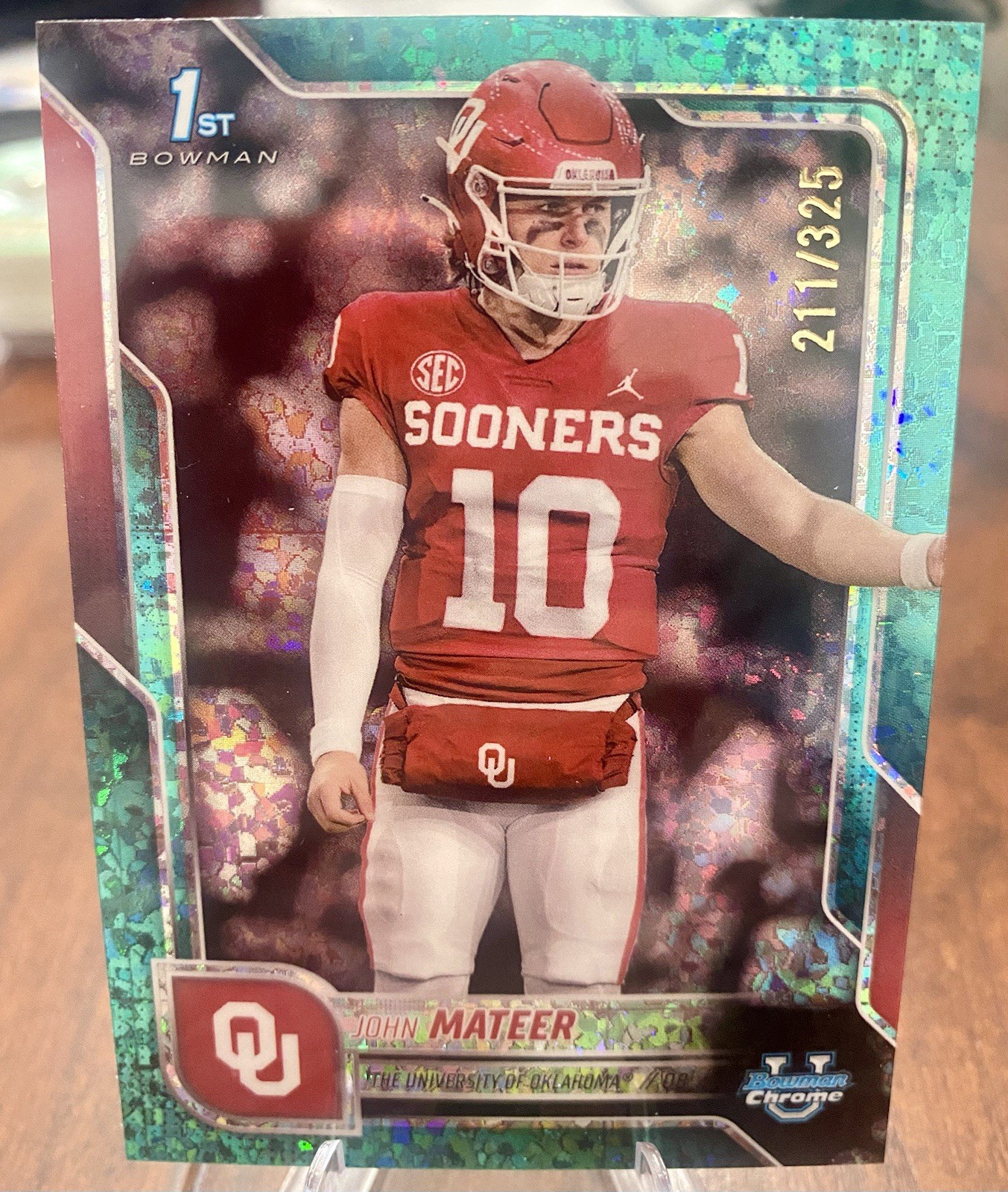 2025 Bowman U Chrome JOHN MATEER 1st Aqua Mini-Diamond /325