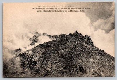 Martinique St-Pierre volcano, eruption aftermath Postcard