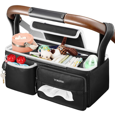 YOREPEK Spacious Stroller Caddy Fits for Uppababy Vista/Minu/Cruz, Adjustable St