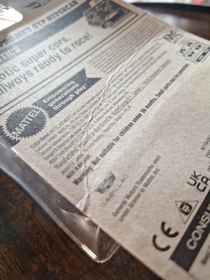 Hot Wheels Cadillac Project GTP Hypercar HW Exotics Yellow Card Not Perfect - Image 4 of 4