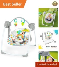Playful Paradise Portable Compact Automatic Baby Swing with Music, Unisex, Ne...
