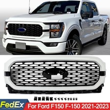 Fits For 2021-2023 Ford F150 F-150 XL Oxford White Front Bumper Grille Grill New