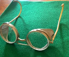 VINTAGE  Safety /Welding Glasses Wire Rim mesh guards,  2" Lens Steampunk