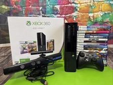 XBOX 360 E Console Bundle Model 1538 No Hard Drive Tested Games And Kinect Box
