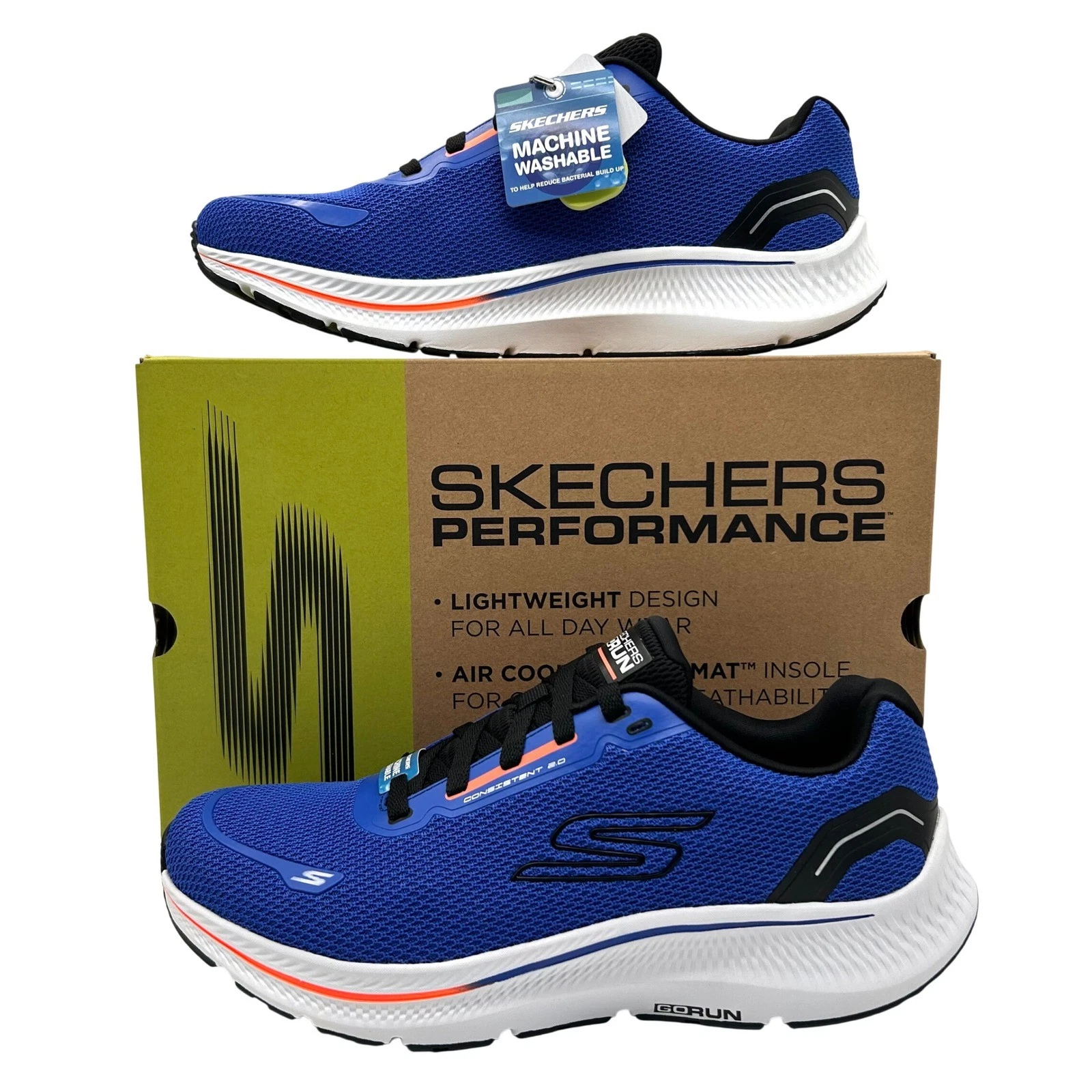 Skechers Go Run Consistent 2.0 Flight Crew Shoes Mens 11 Blue Running Sneakers