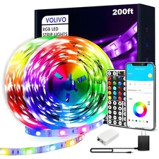 LED Strip Lights for Bedroom 200ft, Smart Bluetooth RGB Light Strips with App...