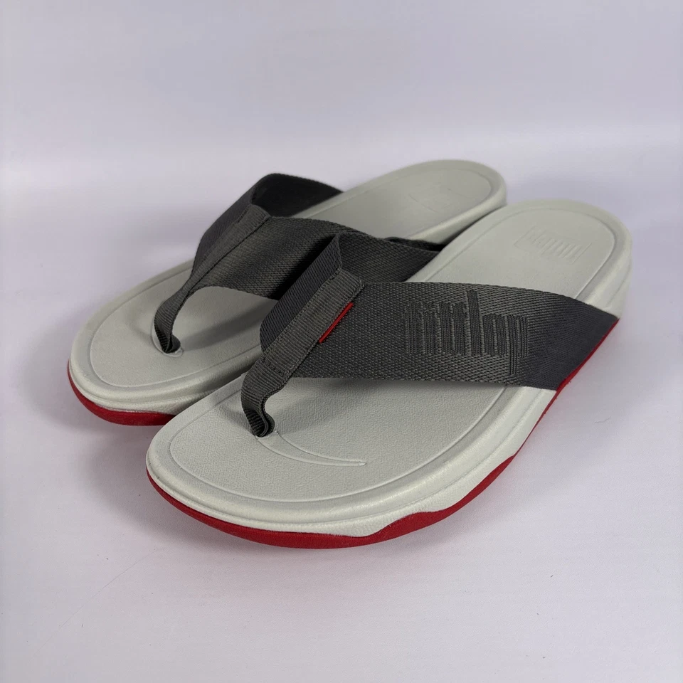 Sandalias Fitflop Surfa Puntera - Gris Estaño Talla 7 Base Microwobbleboard NUEVAS Foto 3 de 4