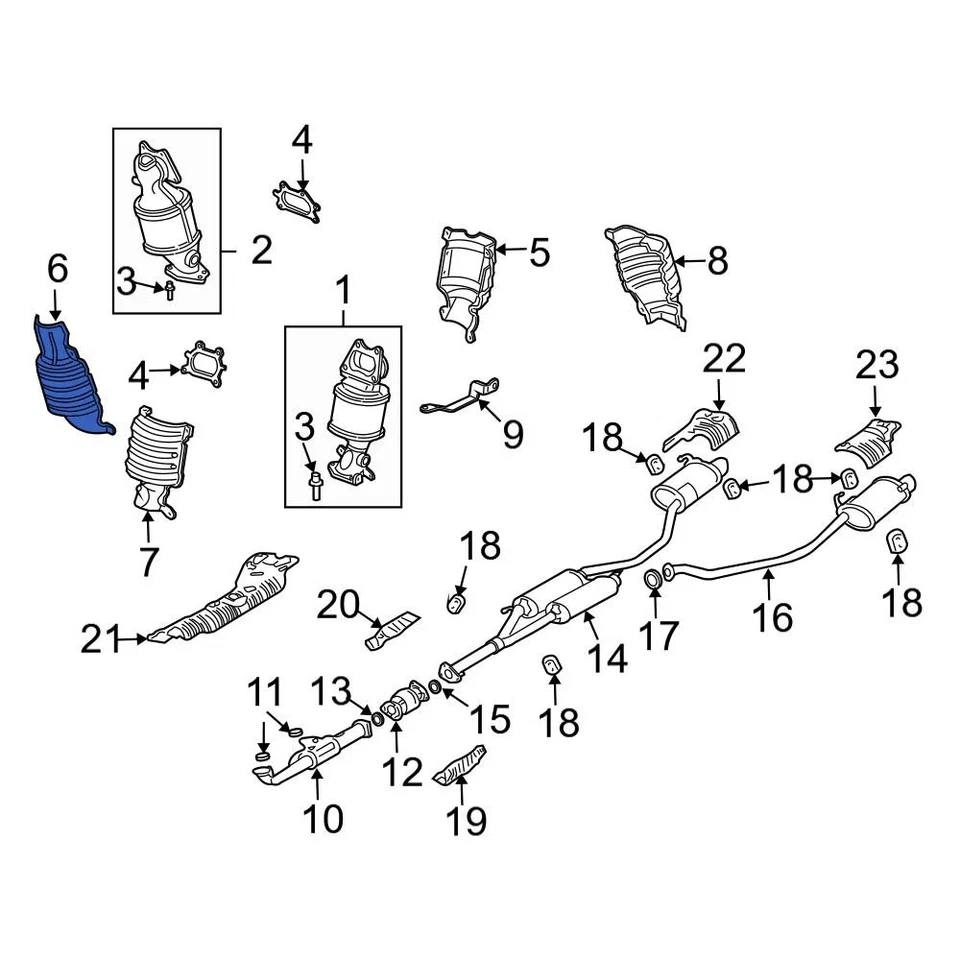 For Acura TL 04-08 Acura 18121RCAA00 Front Outer Exhaust Manifold Heat Shield - Image 4 of 4