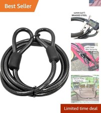 12mm 1/2 inch Heavy-Duty Security Cable, Vinyl Coated Braided Steel with Seal...