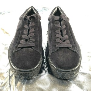 platform sneaker black suede leather