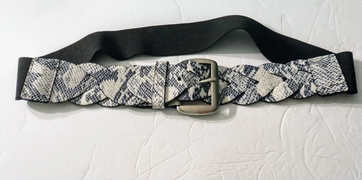 Style & Co Womens Belt Pink & gray Reversible Metal Chain M/L NWT #CB4 Black Western-style faux leather belt with double chains main image 4