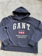 GANT Ladies Navy Blue Hoodie Jumper Size L 38in 
