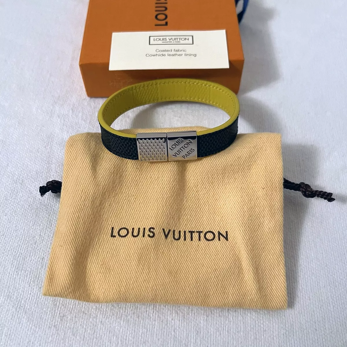 Louis Vuitton Damier Graphite Infini Check It Reversible Bracelet Yellow  BC0175