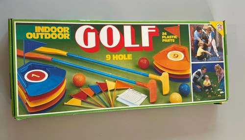 Vintage HG Kids Indoor Outdoor 9 Hole Golf Set Complete In Box
