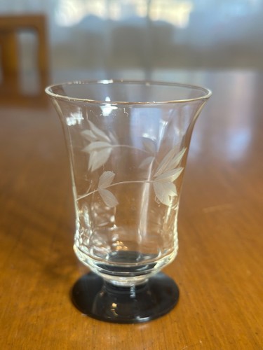 Vintage geätztes Glas schwarz Fuß Aperitif Sherbert Parfait YOU PiCK - Bild 16 von 18