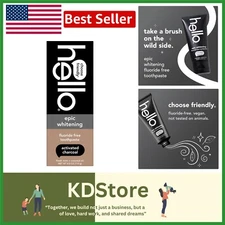 hello Activated Charcoal Epic Whitening Fluoride Free Toothpaste, Fresh Mint + C