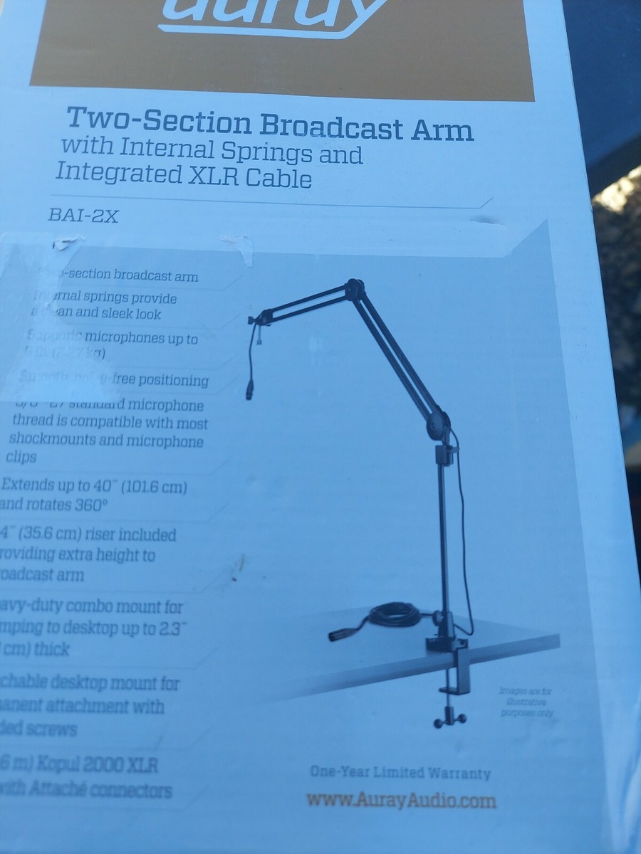 【新品未使用品】Auray BAE-2X　マイクアーム Auray BAI-2X Two-Section Broadcast Mic Arm Internal Springs
