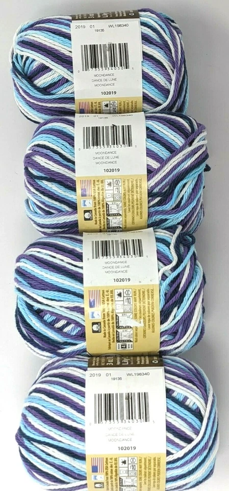 Lily Sugar & Cream Yarn Moondance 102019 Cotton Ombre Lot of 4 Skeins - Image 3 of 4