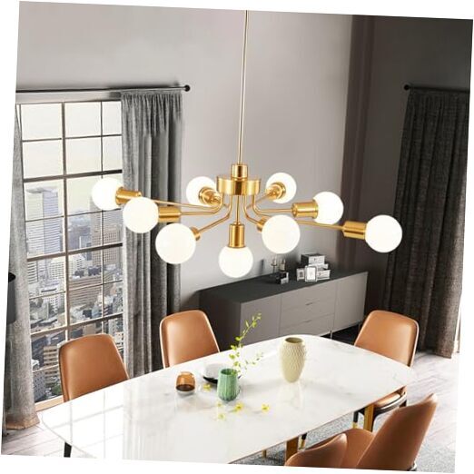9 lights Gold Chandelier，High Ceiling Chandelier Dining Gold-9-lights