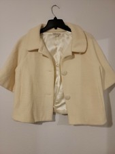Wool Crop Jacket Size L Ivory/ Cream/off White