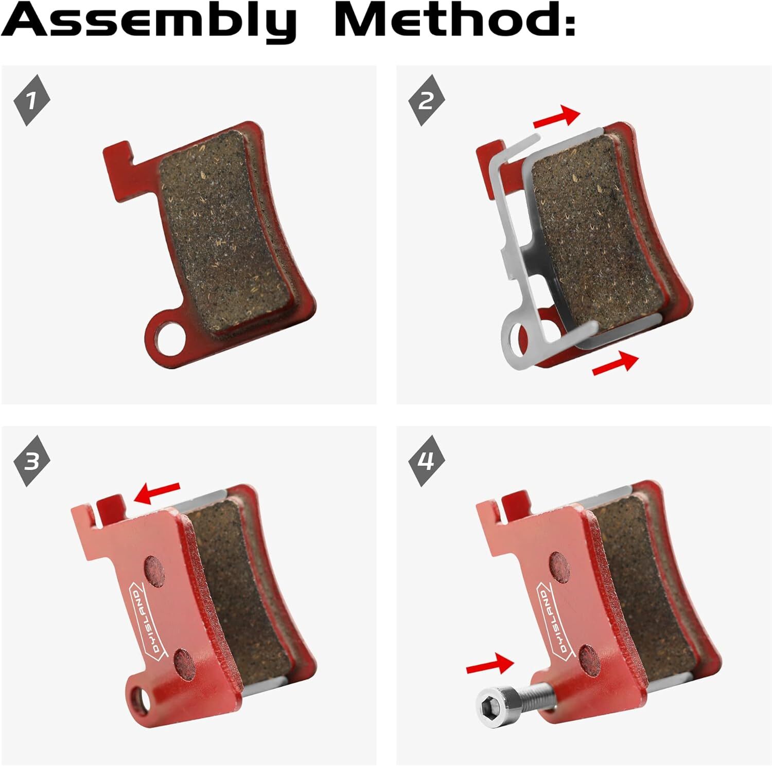 MT600 Electric Bike Disc Brake Pad Two Pairs, Suitable for DYISLAND LD-200PLUS L