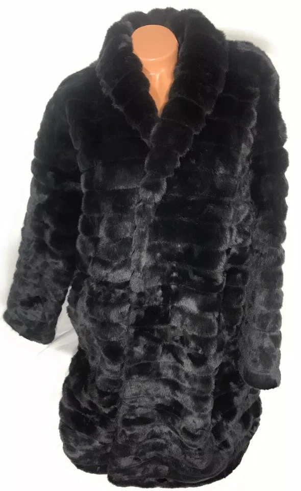 Jaqueta casaco longo Victoria’s Secret Fashion Show esporte pele sintética preta tamanho M - Imagem 3 de 4