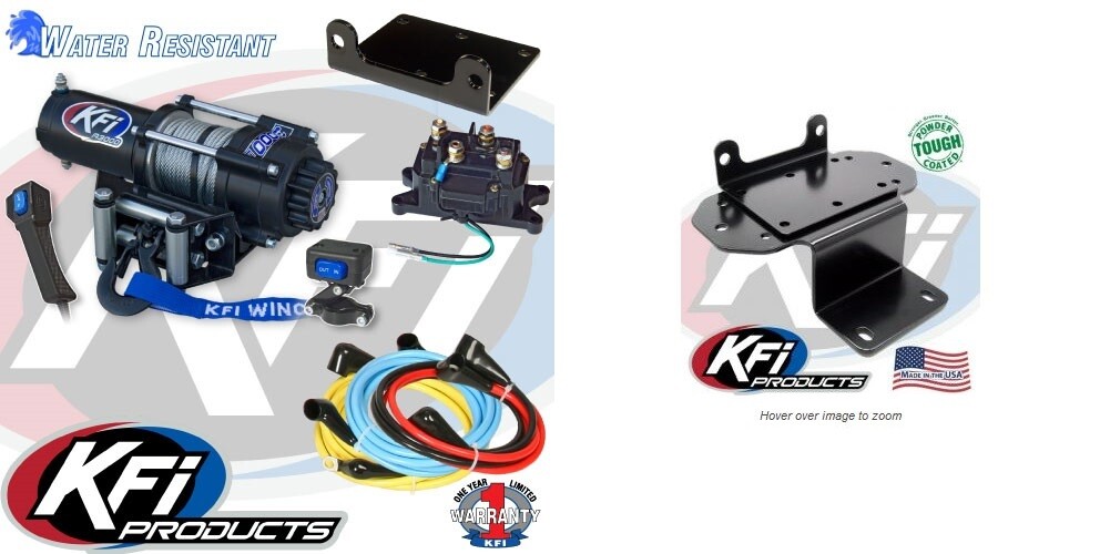 KFI 3000 LB Steel Cable Winch and Mount Kit Yamaha Grizzly Rhino 450 660 700 eBay