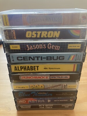 10 x Sinclair ZX Spectrum Software / Spiele Konvolut Restposten Vintage Kassetten