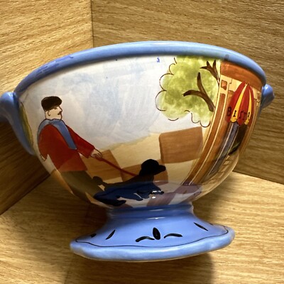 Sidewalk Cafe Certified International Poodle Bowl J Brinley Cafe Scene Blue  b71