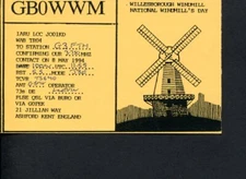 1 x QSL Card Radio UK GB0WWM Willesborough Windmill Kent 1994 ≠ R083