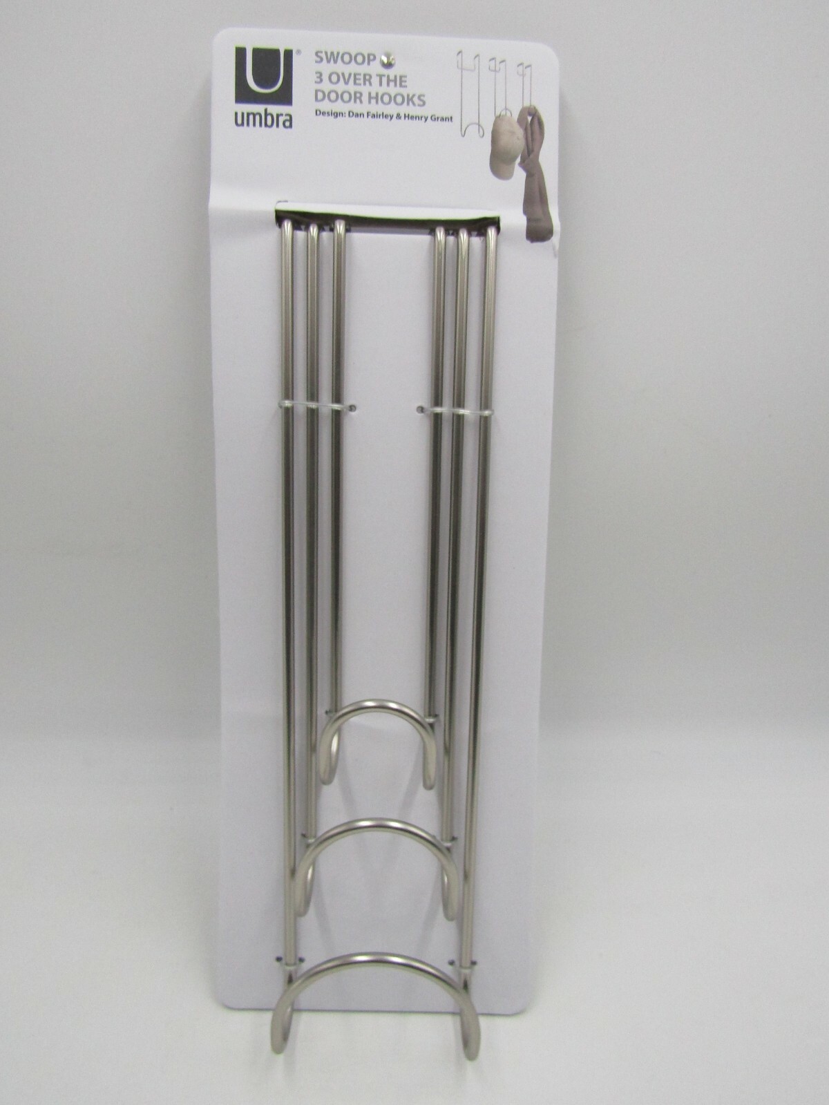 Pottery Barn Teen Swoop Over the Door Hooks Plated Nickel Finish Set 3  #9929-image