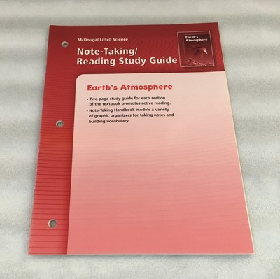 MCDOUGAL LITTELL SCIENCE EARTH S ATMOSPHERE NOTE TAKING READING STUDY GUIDE 9780618477784 EBay