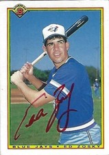 Autographed/Signed 1990 Bowman  #523 Eddie Zosky Toronto Blue Jays