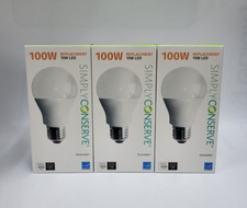 Lot of 3 Simply Conserve 4PK 15 Watt  A19 warm white LED Light Bulb  100W Equal 