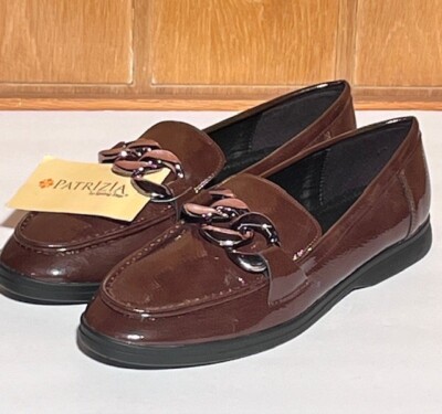 Patrizia by Spring Step Loafstie Loafer ComfortShoe Flats Brown Leather Sz 7.5