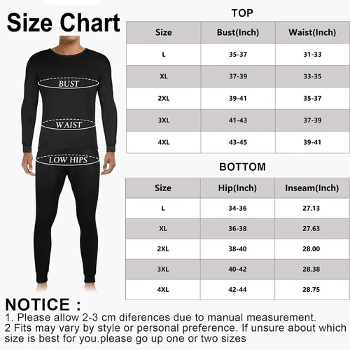 Mens Thermal Underwear Fleece Lined Long Johns Base Layer Cold Weather Warm Set - Picture 2 of 19