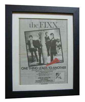 THE FIXX+One Thing+Reach Beach+POSTER+AD+ORIGINAL 1983+FRAMED+EXPRESS WORLD SHIP
