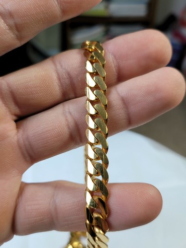 24k Solid Gold Miami Cuban Curb Link 22 
