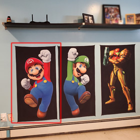 Mario game room banner 2x4 foot tapestry wall flag NES Super Mario Bros gift