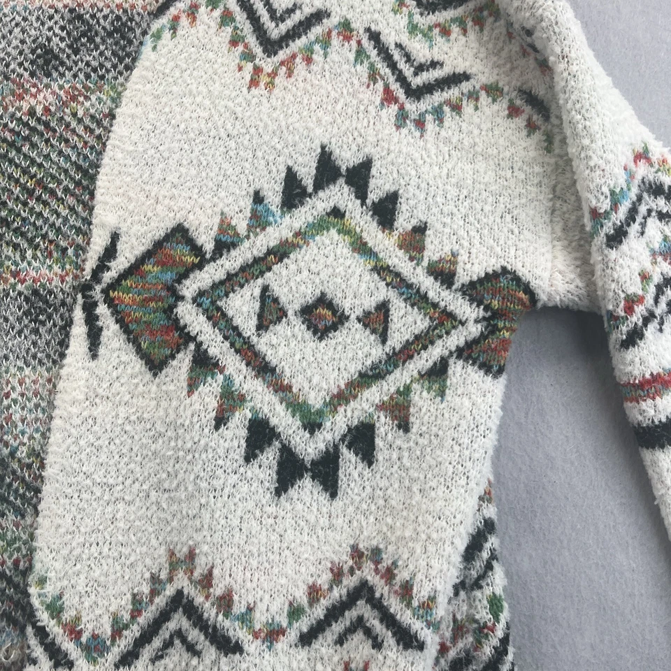 MM by My Michelle XL Suroeste Difuso Cárdigan Suéter Vaquera Occidental Acogedor Azteca Foto 3 de 4