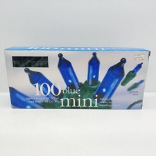 100 Blue Mini Christmas String Lights Green Wire Target Brand 2001
