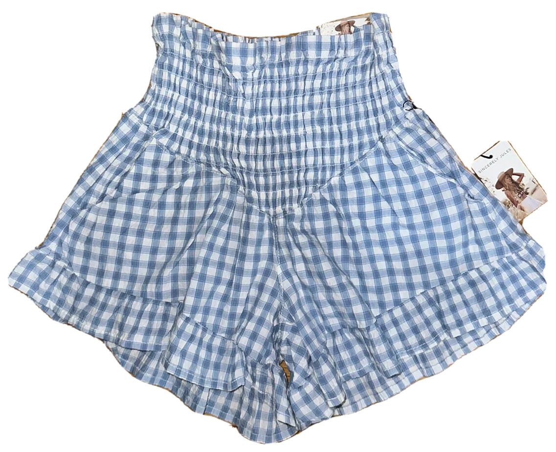 Womens Shorts Blue And White Flowy Shorts Sincerely Jules Wide