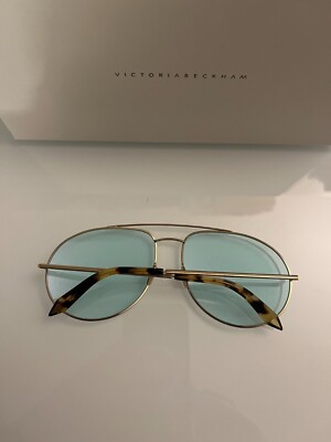 VICTORIA BECKHAM Rounded Metal Aviator SUNGLASSES MSRP$395  display picture 1