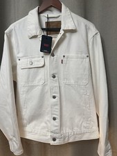 Levis Sunset Denim Trucker Jacket White Button Size Small