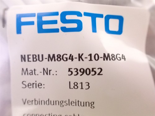 NEW Festo 539052 NEBU-M8G4-K-10-M8G4 Connecting Cable (J14) - Picture 2 of 3
