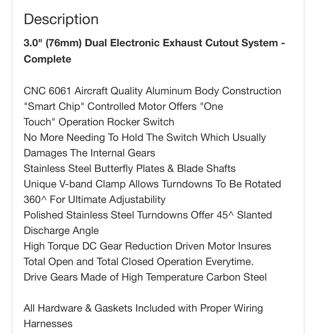 3 inch exhaust cutouts electric Stainless Steel eBay