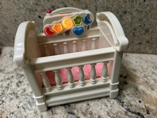 Fisher Price Loving Family Dollhouse Nursery BABY CRIB Lights Music 1999 Twinkle